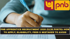PNB Apprentice Recruitment 2026 (5138 Posts): How to Apply, Eligibility, Fees & Mistakes to Avoid
