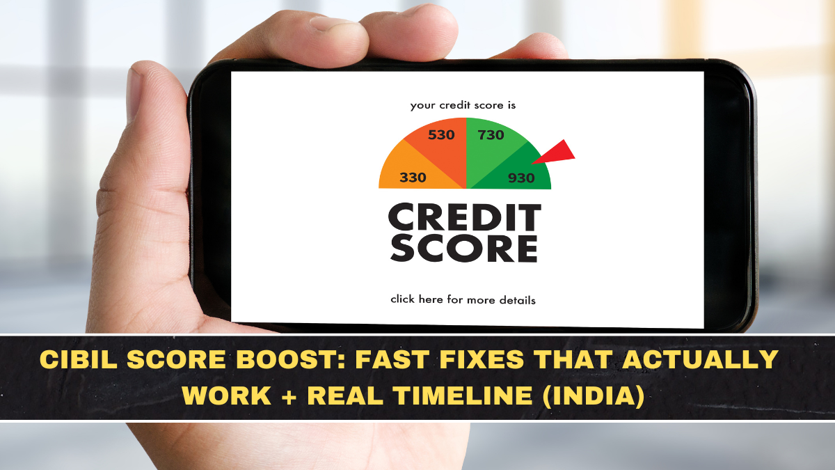 CIBIL Score Boost: Fast Fixes That Actually Work + Real Timeline (India)