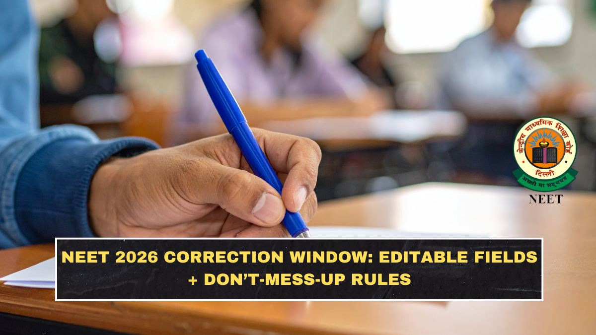 NEET 2026 Correction Window: Editable Fields + Don’t-Mess-Up Rules