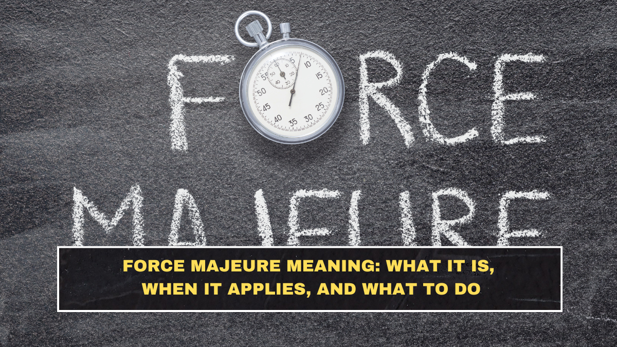The term force majeure often appears in legal contracts, especially during unexpected events that disrupt business operations. It is a legal concept that allows parties in a contract to temporarily suspend or cancel obligations if extraordinary events occur that are beyond their control. These events usually include natural disasters, wars, pandemics, or government restrictions that make it impossible to fulfill contractual commitments. Force majeure clauses are commonly included in commercial agreements to protect both parties from legal liability when unforeseen circumstances prevent performance. Because global events such as geopolitical conflicts, natural disasters, or supply chain disruptions can affect business operations, this legal term frequently trends in news and economic discussions. What Force Majeure Means in Simple Terms Force majeure literally means “superior force” in French. In contract law, it refers to situations where a party cannot fulfill its obligations because an extraordinary event makes performance impossible or impractical. Term Explanation Force Majeure Uncontrollable event preventing contract performance Contract Clause Legal provision describing such situations Relief from Liability Temporary protection from penalties Suspension of Obligations Delay in fulfilling contract duties The clause ensures that companies are not unfairly penalized when circumstances beyond their control disrupt operations. Common Events Considered Force Majeure Not every unexpected event qualifies as force majeure. Contracts usually define specific situations that can trigger the clause. Event Type Example Natural Disasters Earthquakes, floods, hurricanes Health Emergencies Pandemics, public health crises War or Conflict Armed conflict or military escalation Government Actions Lockdowns, export bans Infrastructure Failures Major power grid disruptions The exact list varies depending on how the contract defines force majeure events. Real-World Situations Where Force Majeure Is Used The force majeure clause became widely discussed during major global disruptions such as the COVID-19 pandemic. Businesses used the clause to suspend contracts that could not be fulfilled due to lockdowns and supply chain breakdowns. Scenario How Force Majeure Applies Construction Projects Work stops due to natural disaster Shipping Contracts Port closures delay cargo Event Management Concert cancelled due to emergency Manufacturing Factory shutdown due to government order These situations show how the clause helps manage risks during unpredictable events. Key Elements of a Force Majeure Clause Most legal contracts include several important elements within a force majeure clause to clarify when and how it applies. Element Purpose Definition of Events Lists qualifying disruptions Notification Requirement Obligation to inform the other party Mitigation Efforts Requirement to minimize damage Suspension Duration Time allowed for contract pause These elements ensure that both parties understand their rights and responsibilities during disruptions. Industries Where Force Majeure Is Most Common Certain industries rely heavily on force majeure clauses because their operations are vulnerable to external disruptions. Industry Reason for Use Construction Weather and project delays Energy Supply chain disruptions Shipping and Logistics Port closures and transport issues Event Management Unpredictable external factors Contracts in these sectors typically include detailed force majeure provisions. Force Majeure vs Other Legal Concepts Force majeure is sometimes confused with other legal concepts that also relate to contract disruption. Legal Term Difference Force Majeure External uncontrollable events Frustration of Contract Contract becomes impossible permanently Hardship Clause Economic difficulty affecting performance Understanding these distinctions helps clarify how legal protections work in contracts. Checklist: What Businesses Should Do During Force Majeure When an event triggers a force majeure clause, companies usually follow specific steps to manage contractual obligations. Step Action Review Contract Confirm clause conditions Notify Counterparty Inform other party immediately Document Event Maintain evidence of disruption Mitigate Loss Attempt alternative solutions These steps help ensure legal compliance and minimize disputes between parties. Why the Term Is Trending Today Force majeure often trends during major global disruptions such as geopolitical conflicts, supply chain crises, or natural disasters. Businesses, investors, and legal professionals closely watch these events because they can significantly affect commercial agreements and financial commitments. In global trade and logistics, even a single disruption can affect multiple contracts across industries, which is why this legal concept frequently becomes relevant during periods of uncertainty. Conclusion The force majeure clause plays an important role in modern contracts by protecting businesses when extraordinary events make it impossible to fulfill obligations. By clearly defining uncontrollable events and outlining the responsibilities of both parties, the clause helps reduce legal disputes during times of crisis. Understanding how force majeure works is essential for businesses involved in international trade, infrastructure projects, and long-term commercial agreements where unexpected disruptions can occur. FAQs What does force majeure mean? Force majeure refers to an extraordinary event beyond the control of contracting parties that prevents them from fulfilling contractual obligations. What events qualify as force majeure? Typical examples include natural disasters, wars, pandemics, government restrictions, and large infrastructure disruptions. Does force majeure cancel a contract? Not always. In many cases, it temporarily suspends obligations until normal conditions return. Is force majeure automatically applied in contracts? No, the contract must include a specific force majeure clause for it to apply. Why do businesses include force majeure clauses? These clauses help protect companies from legal liability when unexpected events disrupt their ability to perform contractual obligations.